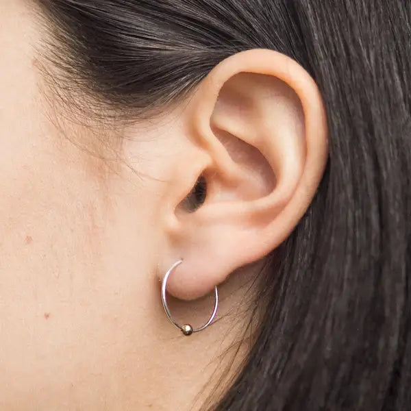 16mm Sleeper Hoop Earrings â Silver â Small