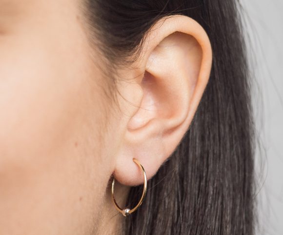 15mm Sleepers Hoops Earrings – 10k Yellow Gold – Medium - Camillette