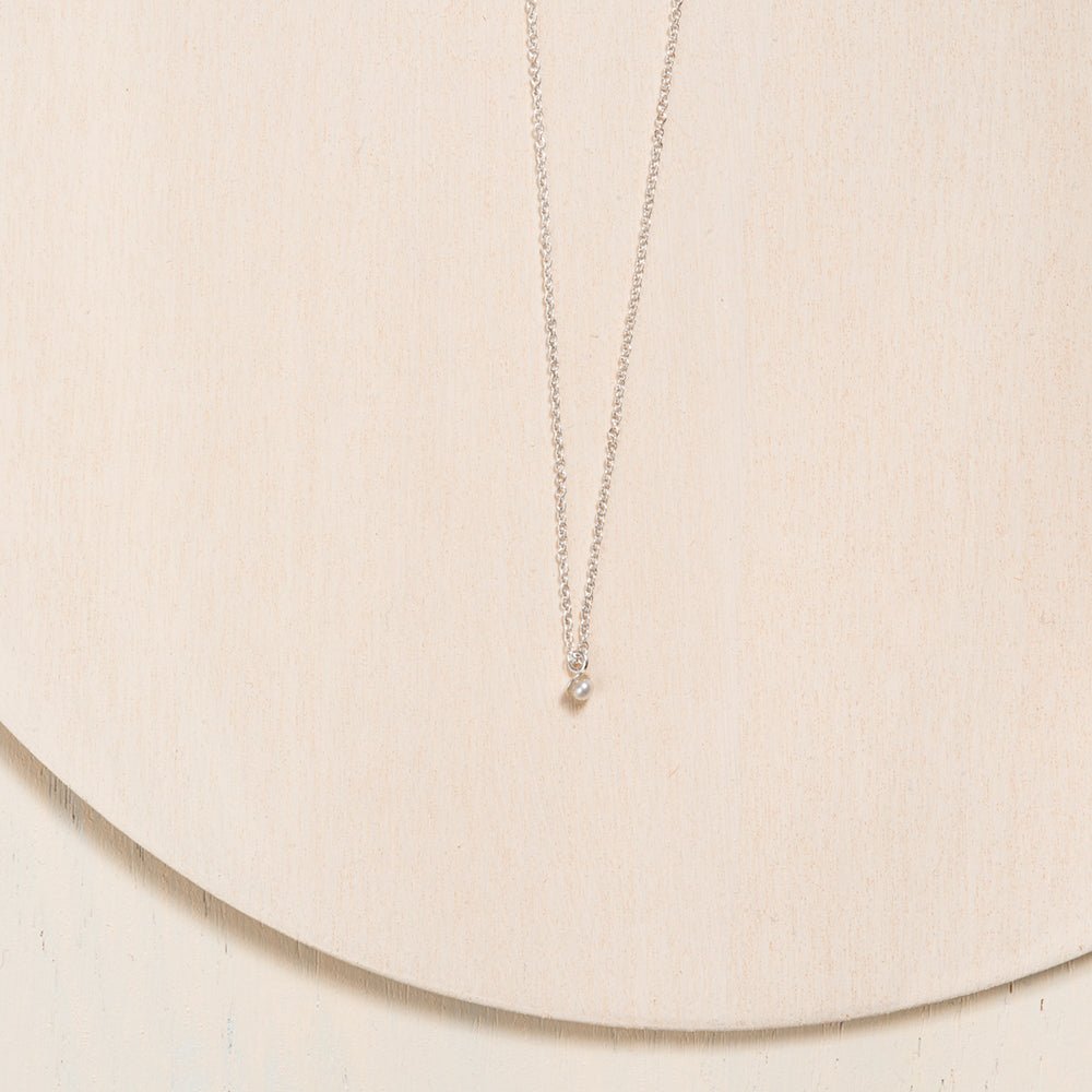 Classic Solitaire Freshwater Cultured Pearl Necklace - 10k & 14k Gold - Camillette