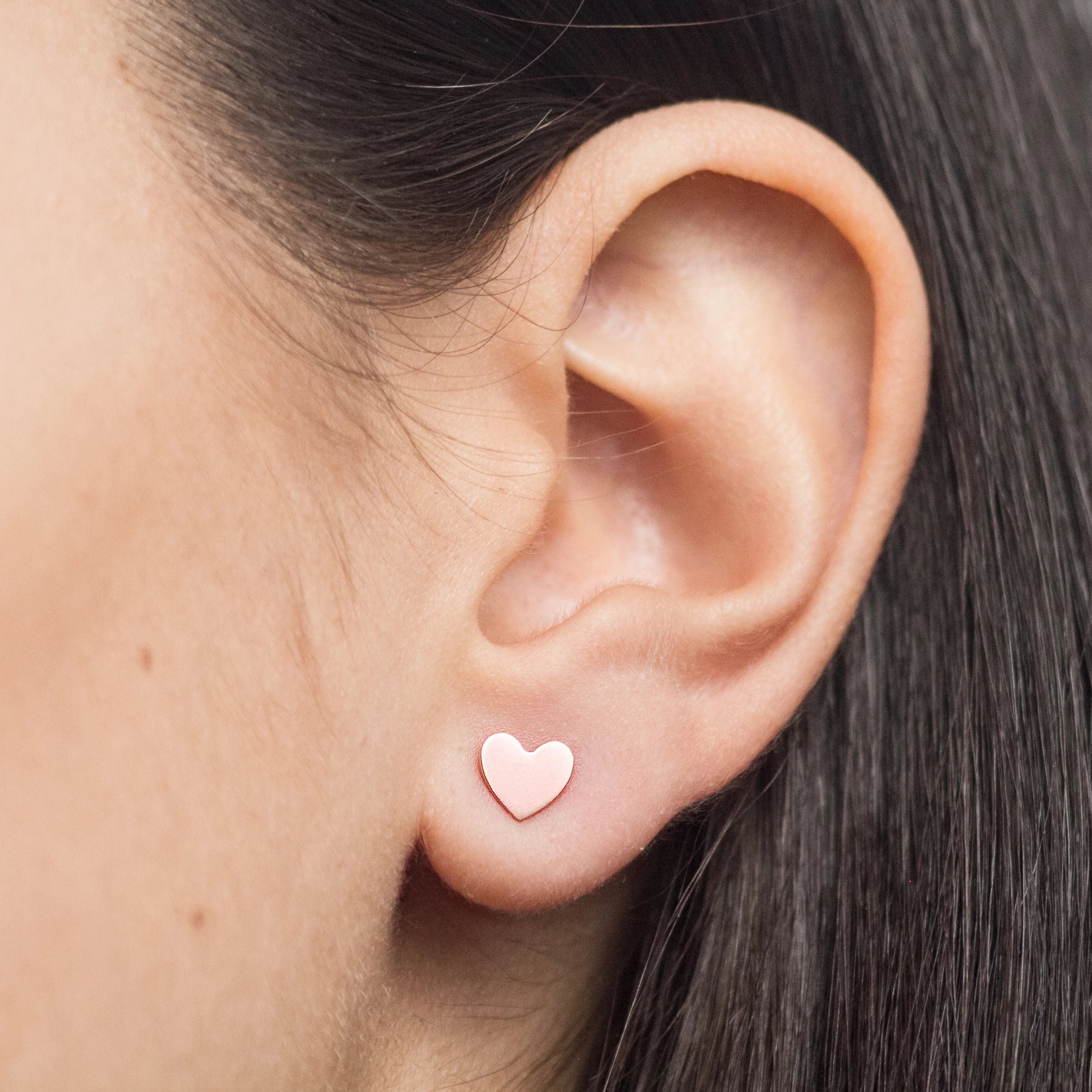 Heart Stud Earrings – 14k Rose Gold - Camillette