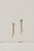 Silver and 10k gold drop earrings featuring a fine chain with a subtle, grainy texture.