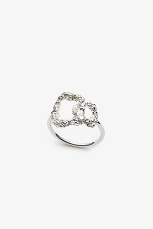 Bague Entrelacée - Argent Sterling plaqué au rhodium 