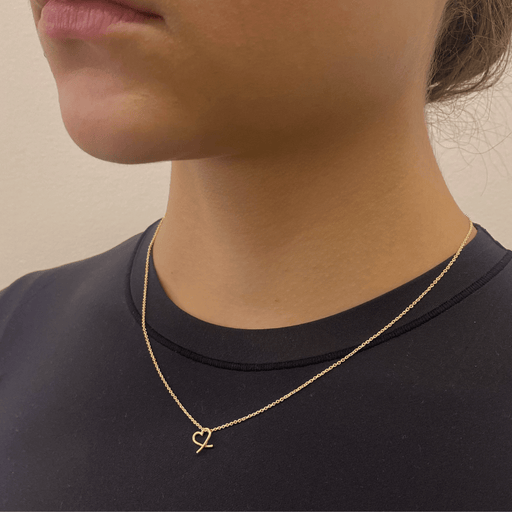 Crossed Heart Necklace - 10K Gold - Camillette