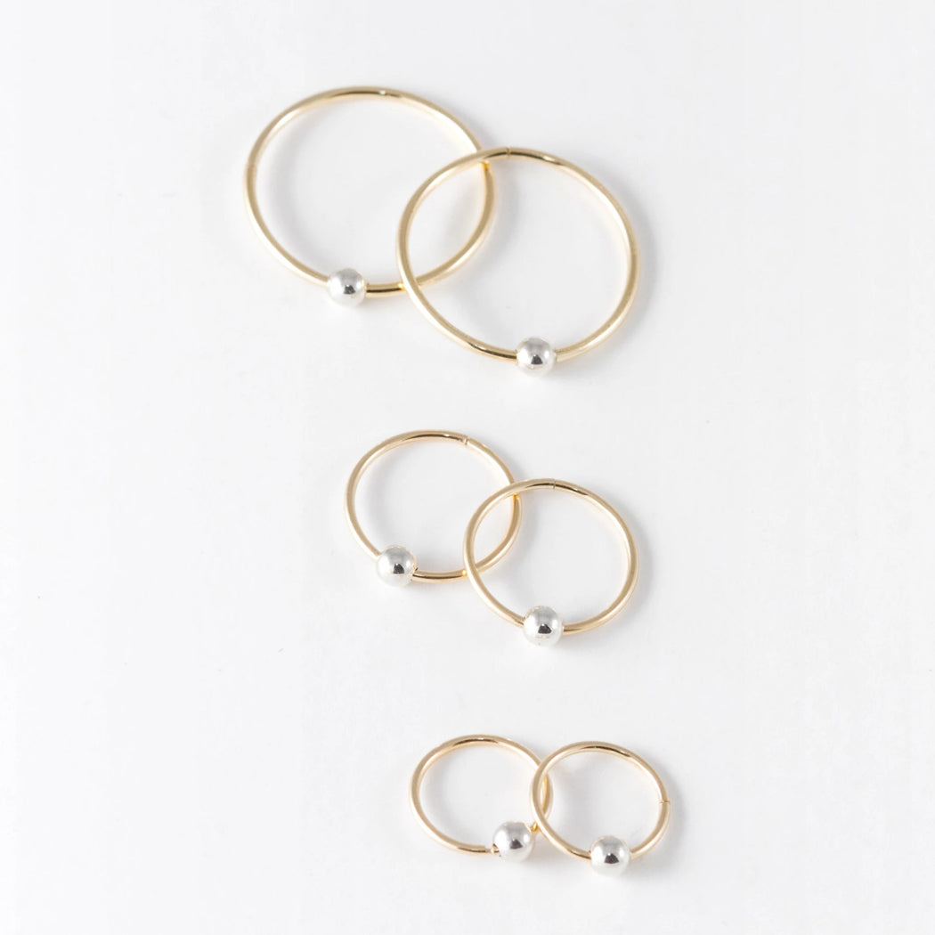12mm Sleepers Hoops Earrings – 10k Yellow Gold – Small - Camillette