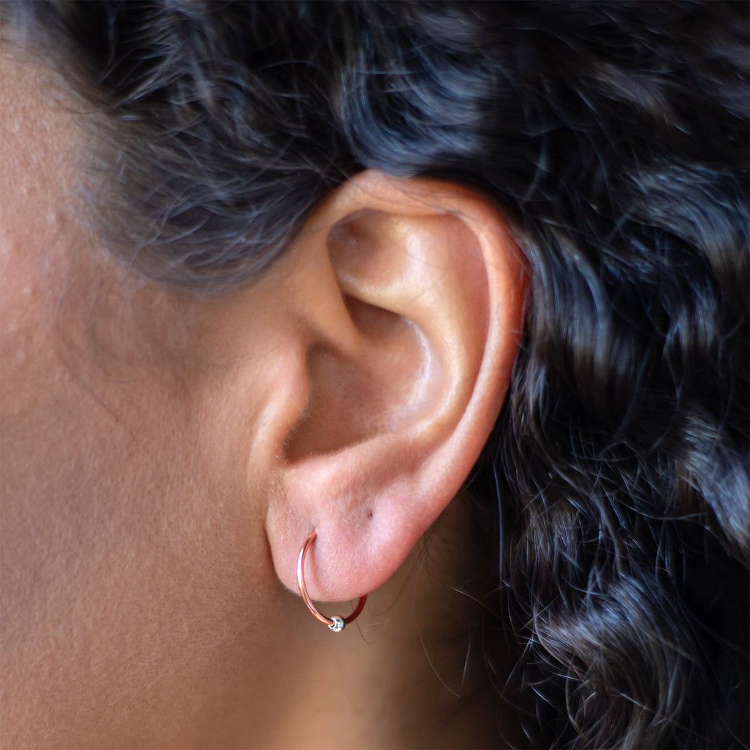 15mm Sleepers Hoops Earrings – 10k Rose Gold – Medium - Camillette
