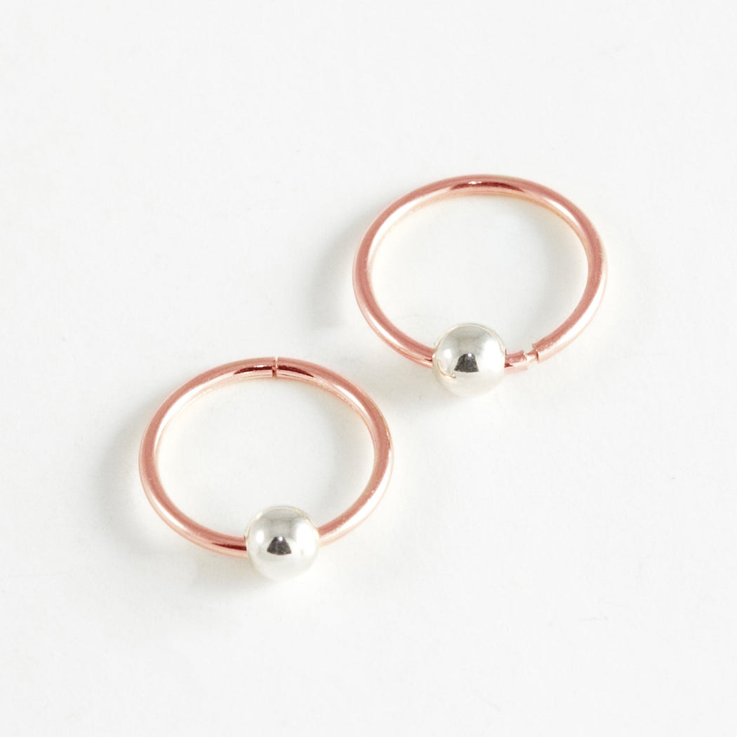 9mm Sleepers Hoops Earrings – 10k Rose Gold – Mini - Camillette
