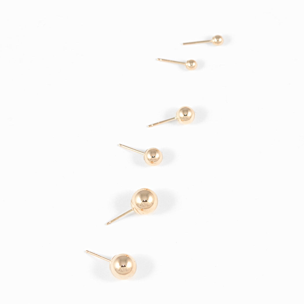 Ball Stud Earrings – 18k Yellow Gold – Small - Camillette