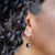 Basic Silver Hoop Earrings - Black Pearl - 24mm - Camillette