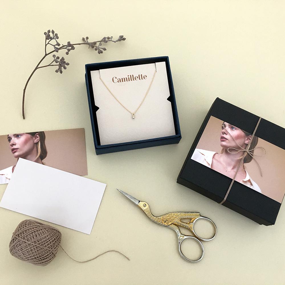 Basic Small Yellow Gold Filled Hoop Earrings with Ivory Pearl - 13mm - Camillette