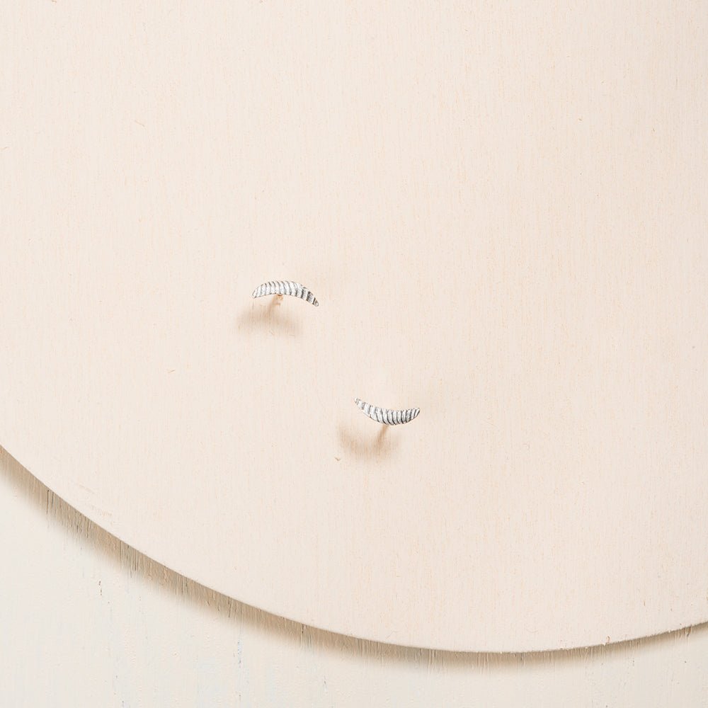 Crescent Stud Earrings - Sterling Silver - Camillette
