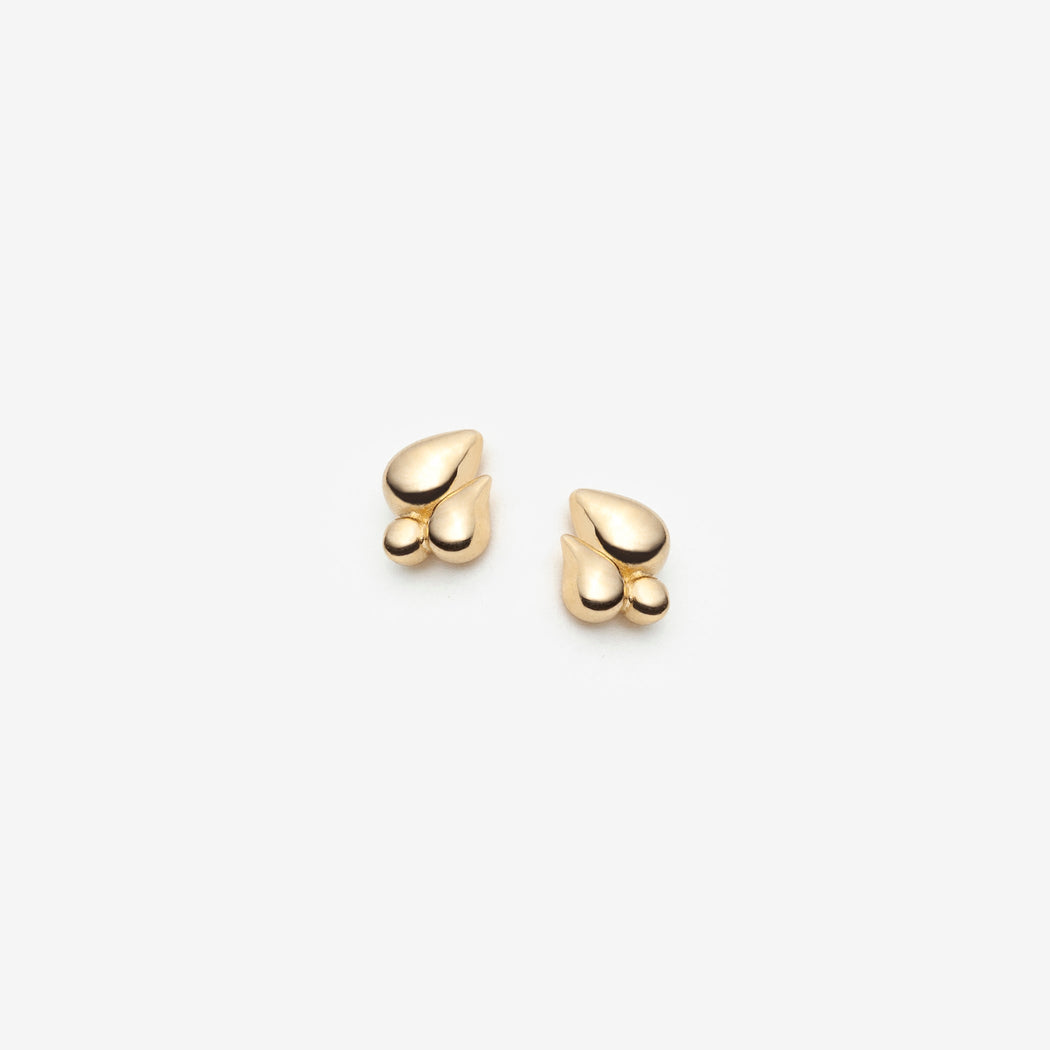 Drop Set - Drop Necklace in 10k Gold & Drop Trio Earrings in 14k Yellow Gold - Camillette