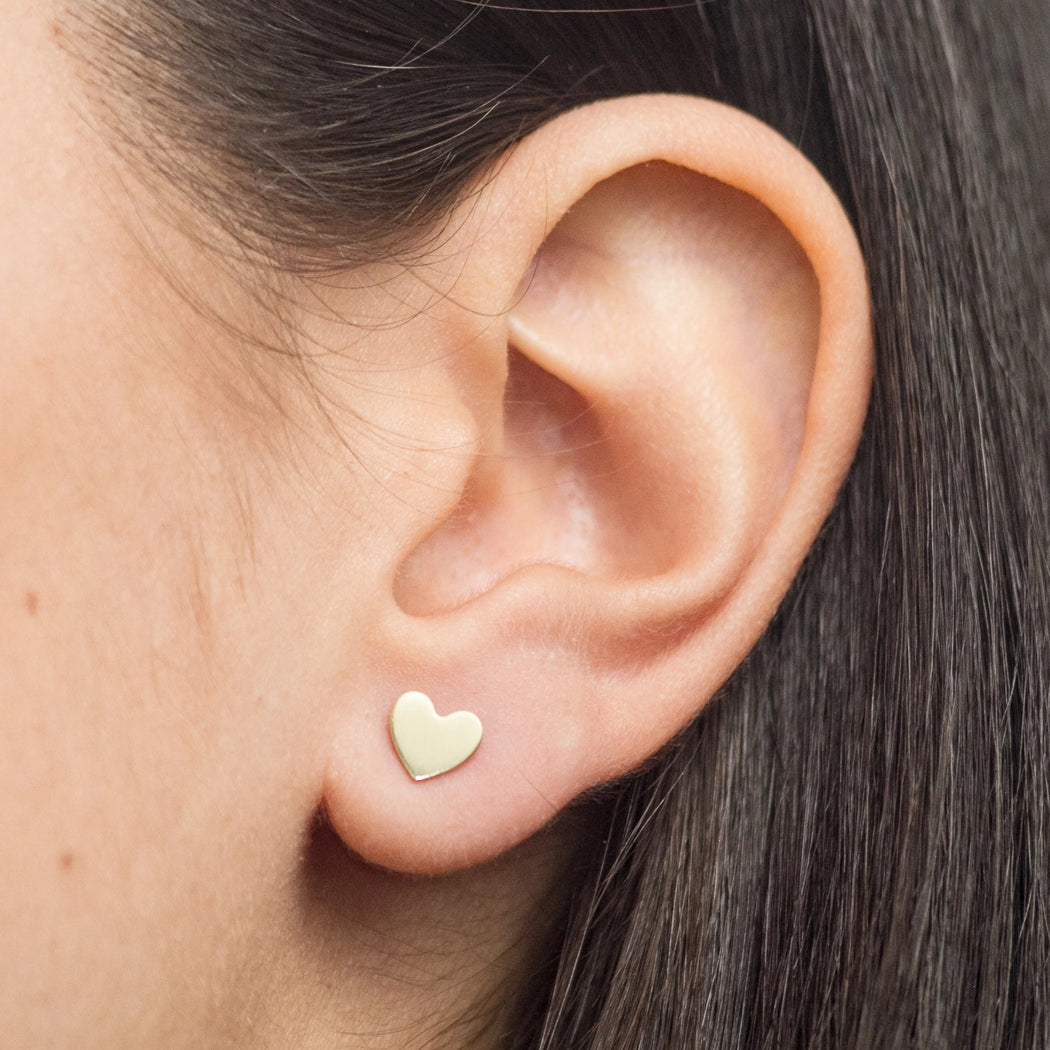 Heart Stud Earrings – Sterling Silver - Camillette