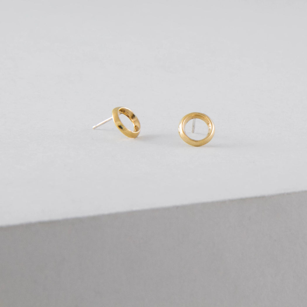 Mini Halo Earrings – Brass or Silver - Camillette