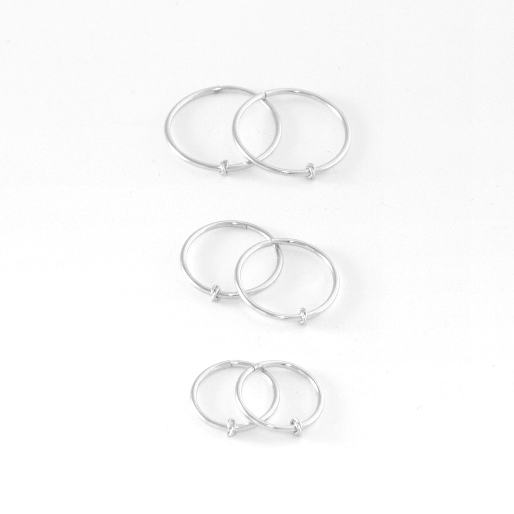 Prélude Sleepers Hoops Earrings – 10k White Gold - Camillette