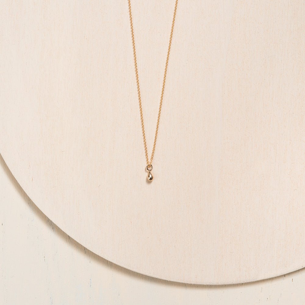Small Drop Necklace - 10k & 14k Gold - Camillette
