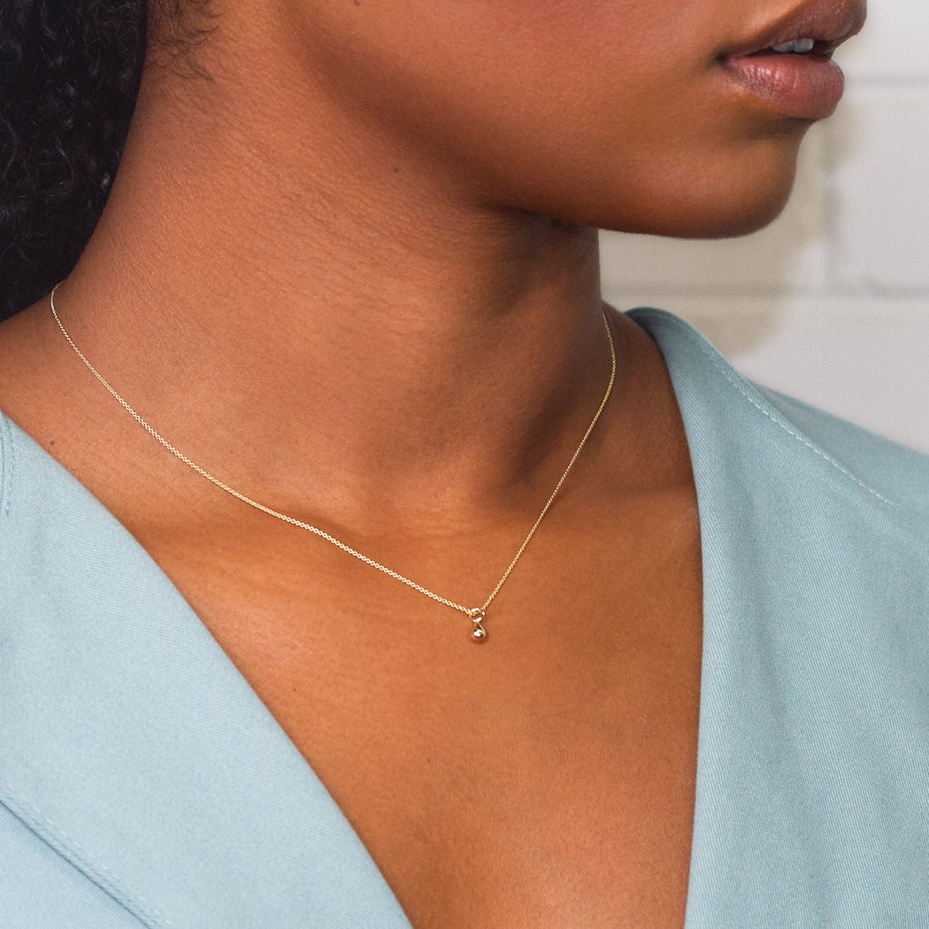Small Drop Necklace - 10k & 14k Gold - Camillette