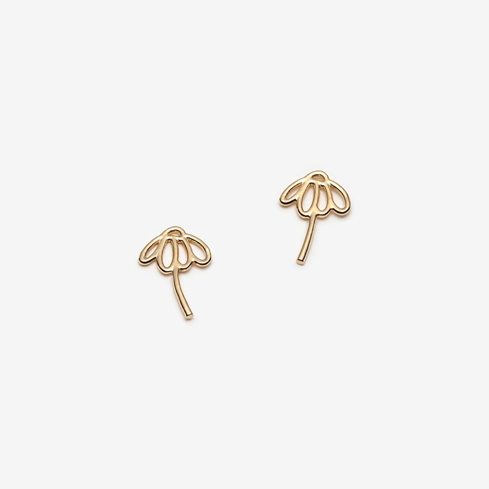 Sunflower Earrings - Gold - Camillette